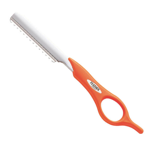 Feather Styling Razor Fluro Orange Short Handle