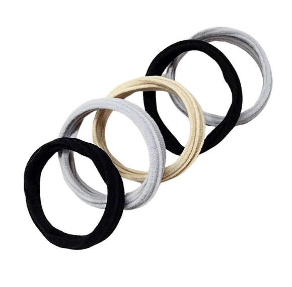 PP Comfort Hair Ties 5pc Monochrome
