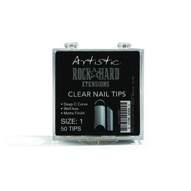 Artistic Nail Design Rock Hard Nail Xtensions Clear Size 4