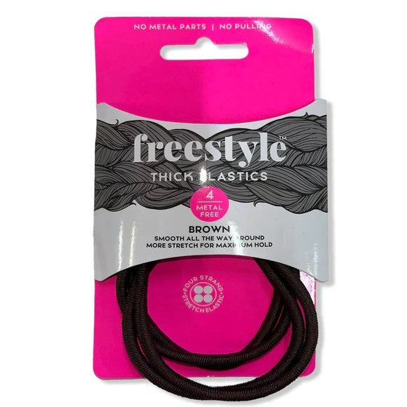 Freestyle Thick Elastics Brown x4