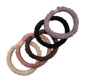 PP Silk Slim Scrunchie 5 pc Set - Neutral