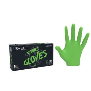 L3VEL 3 Nitrile Gloves Lime Green Large 100pk