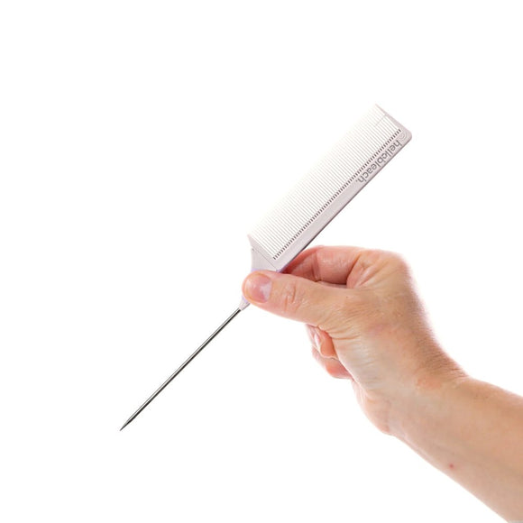 Hello Bleach Tail Comb with Stainless Steel Tip - Ivory