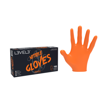 L3VEL 3 Nitrile Gloves Orange Small 100pk
