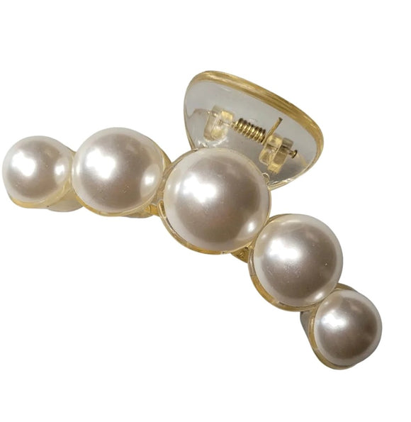 PP Rounded Claw Clip- Pearl
