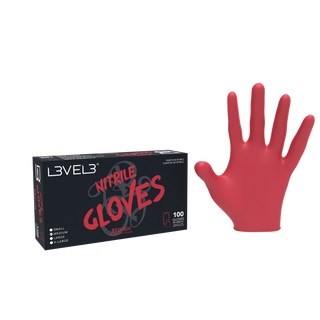 L3VEL 3 Nitrile Gloves Red Medium 100pk