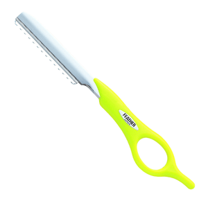 Feather Styling Razor Green Fluro Short Handle - KK Hair