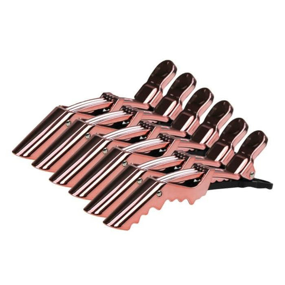 Glide Rubberised Rose Gold Gorilla Clips 8PK - KK Hair