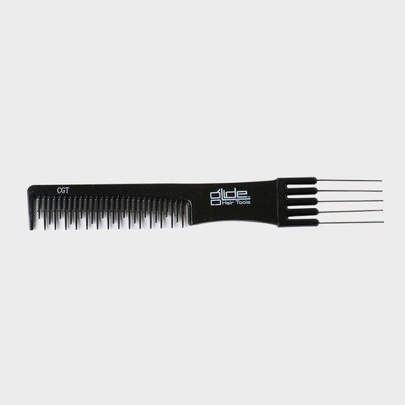Glide Teasing Comb Black 5 Prong - KK Hair