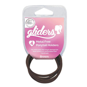 Gliders Ponytail Holder 4pk Brown - KK Hair