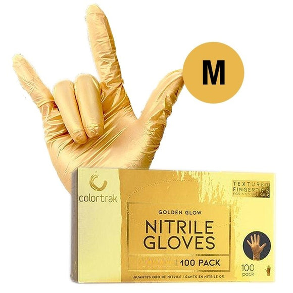 Colortrak Nitrile Gloves Gold- Medium