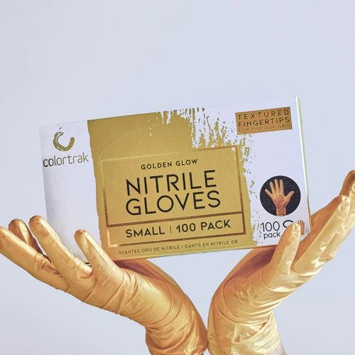 Colortrak Nitrile Gloves Gold- Small