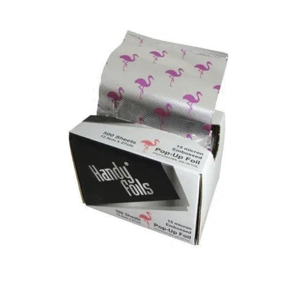 Handy Foils Pop-Up Embossed Sheets Flamingo 12.5cm x 27cm 500 Sheet - KK Hair