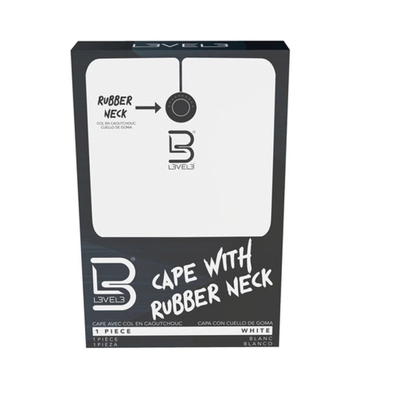 L3VEL3 Professional Rubber Neck Cutting Cape White